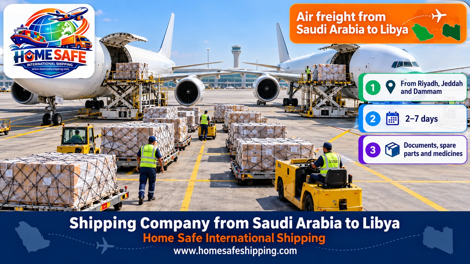 Air freight from Saudi Arabia to Libya