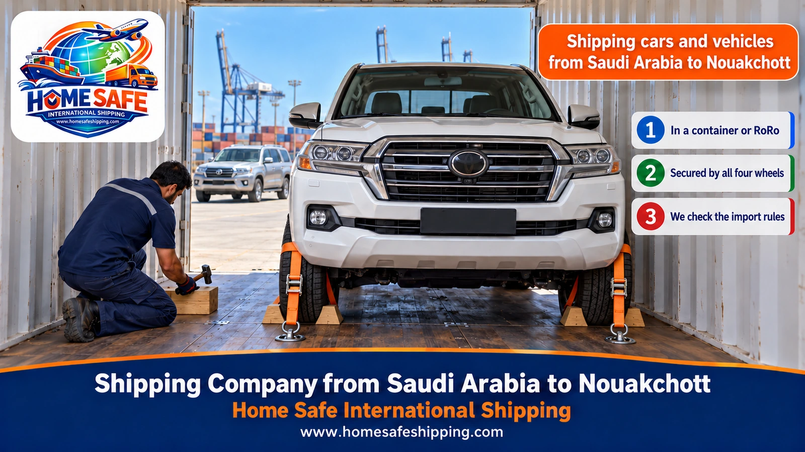 Shipping cars and vehicles from Saudi Arabia to Nouakchott