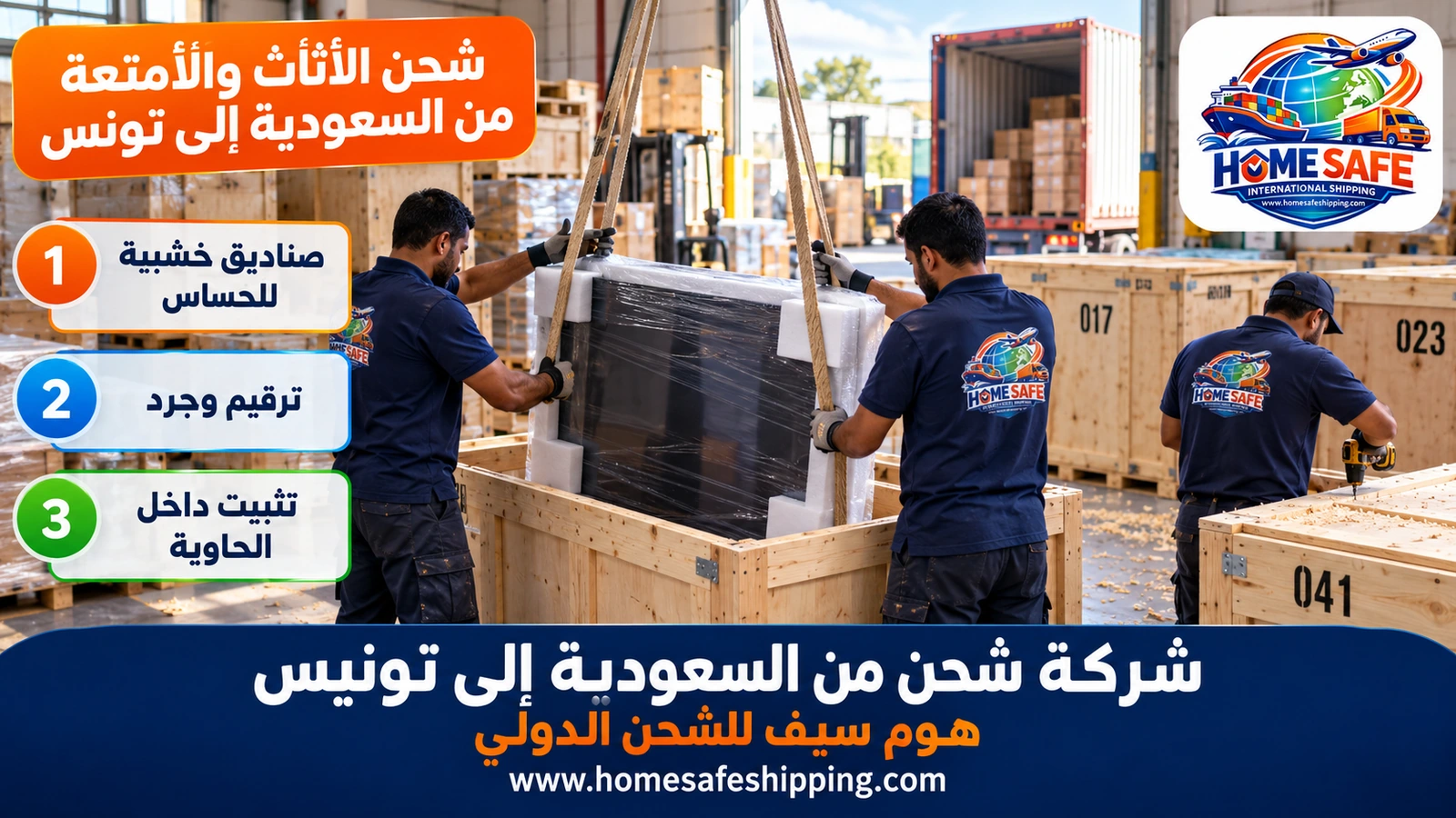شحن الأثاث والأمتعة من السعودية إلى تونس
