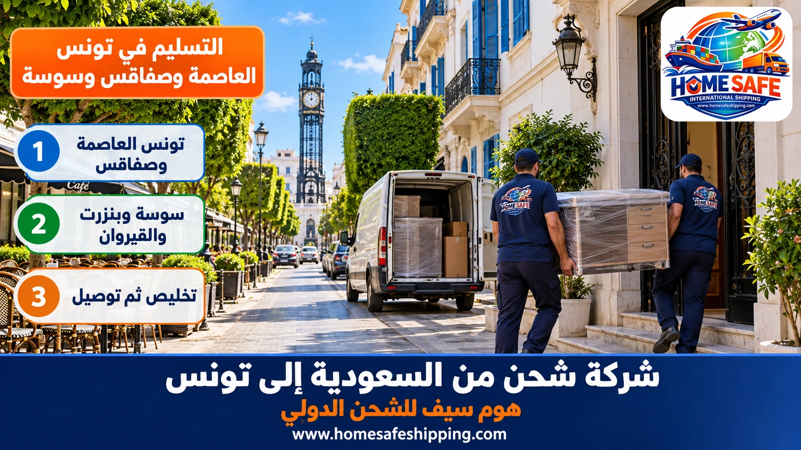 التسليم في تونس العاصمة وصفاقس وسوسة