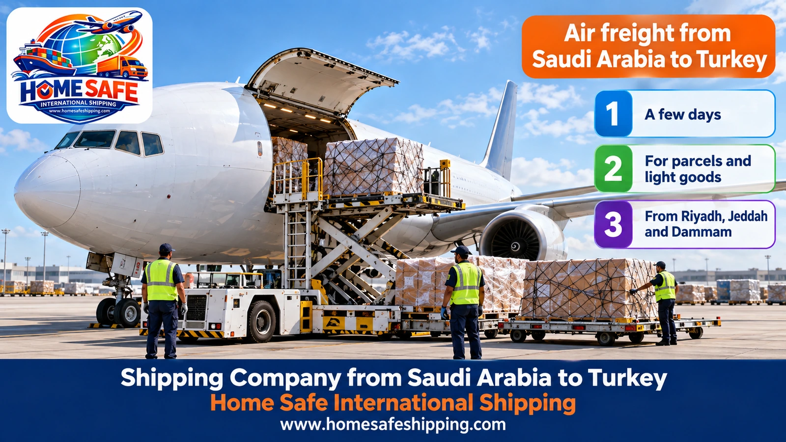 Air freight from Saudi Arabia to Turkey