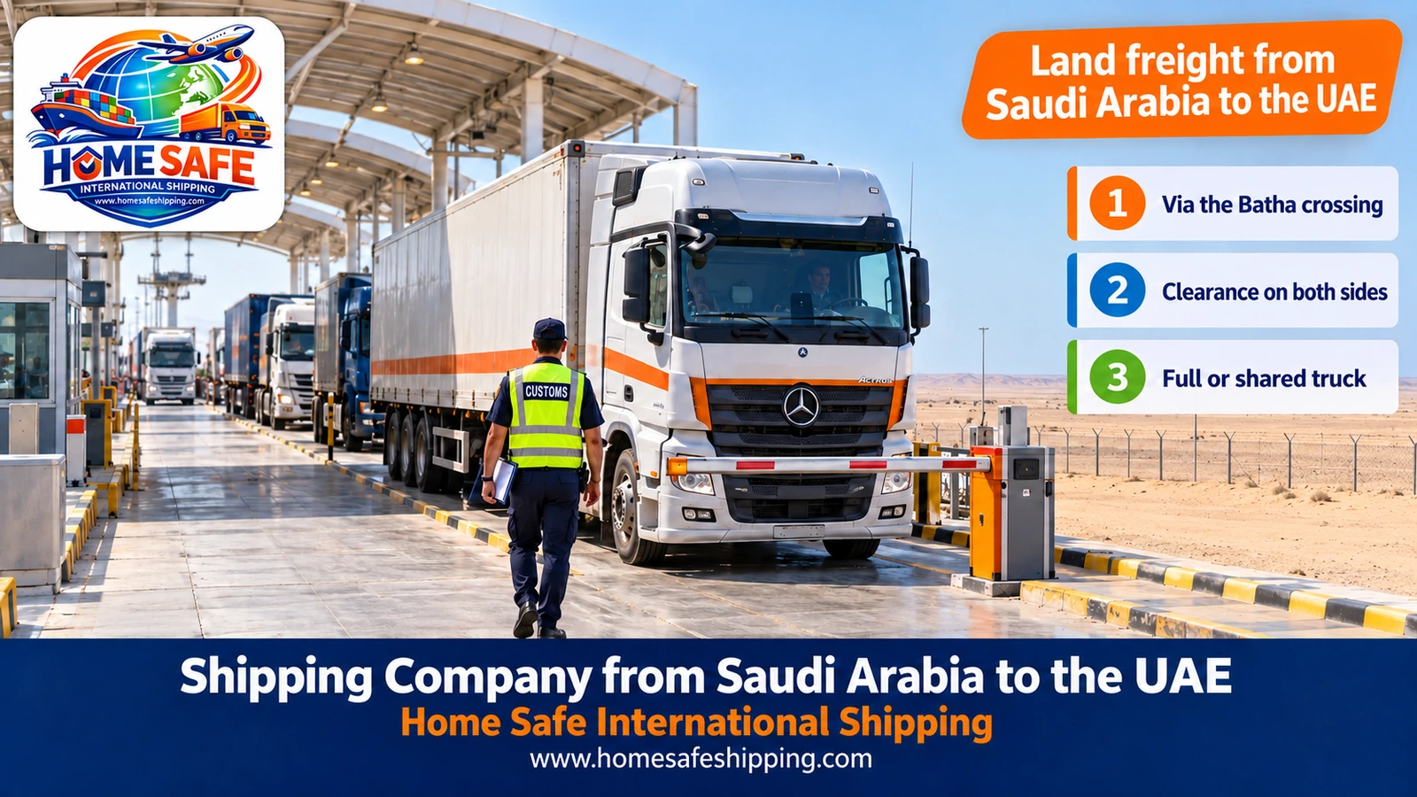 Land freight from Saudi Arabia to the UAE