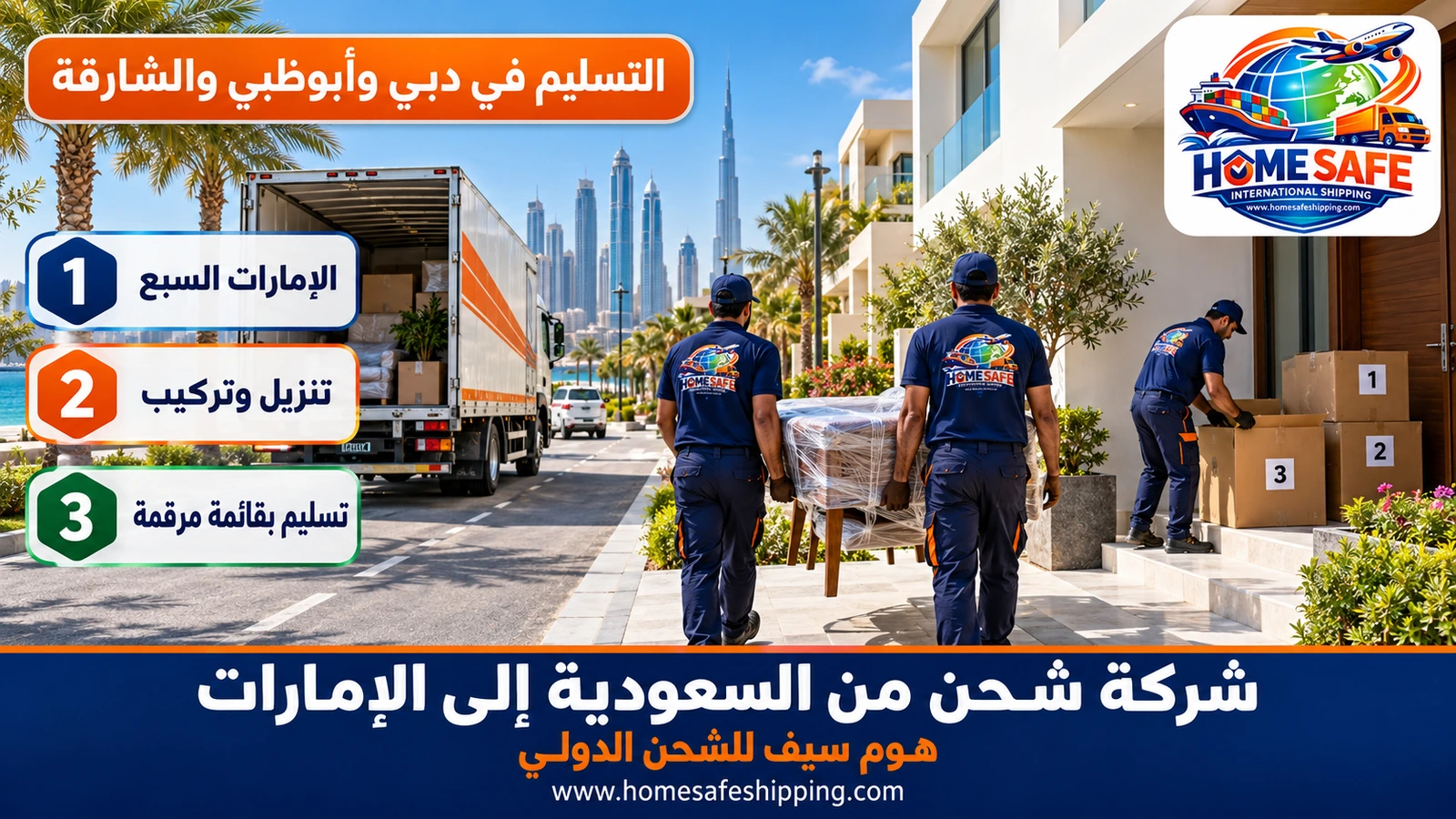 التسليم في دبي وأبوظبي والشارقة