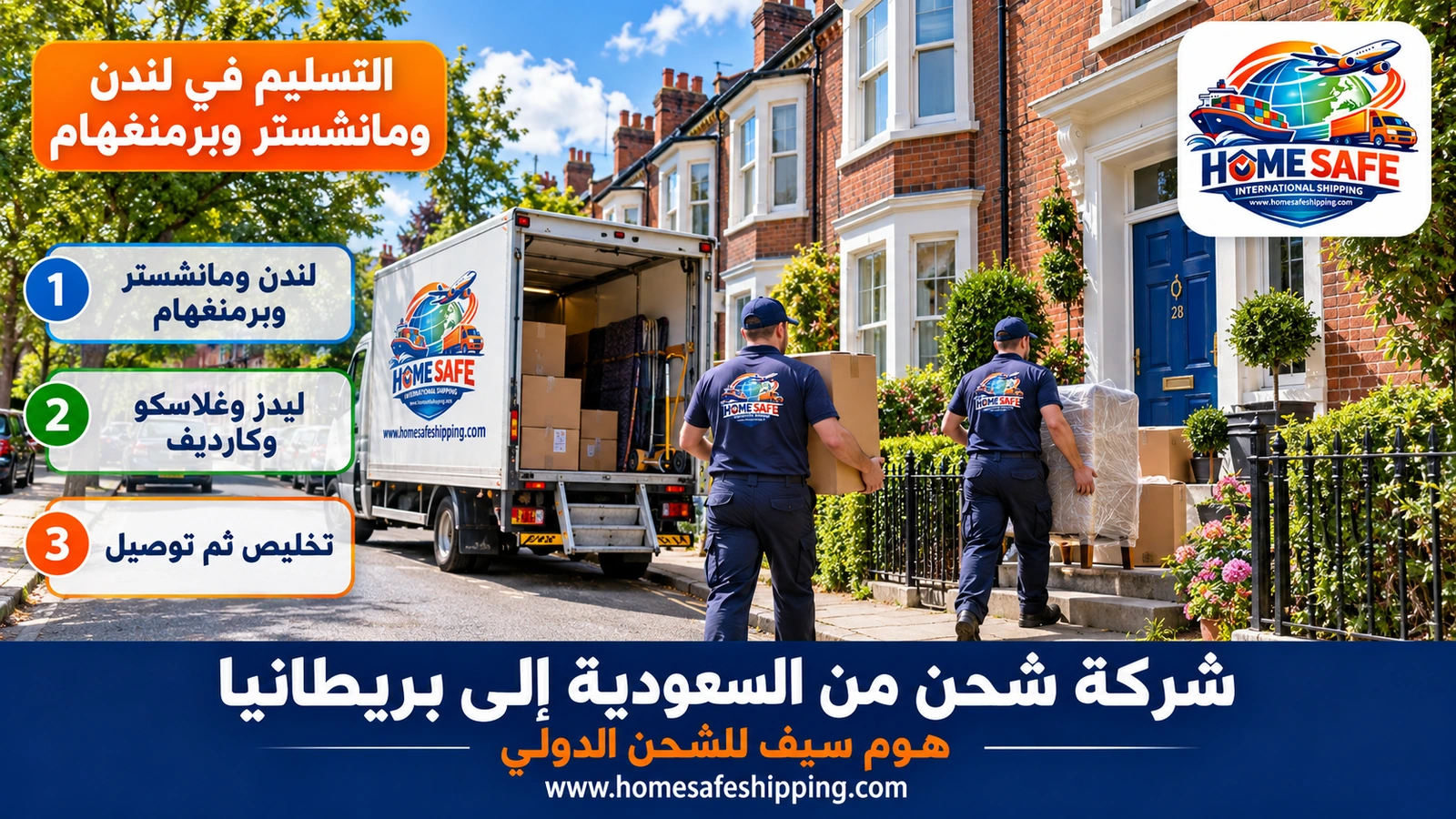 التسليم في لندن ومانشستر وبرمنغهام
