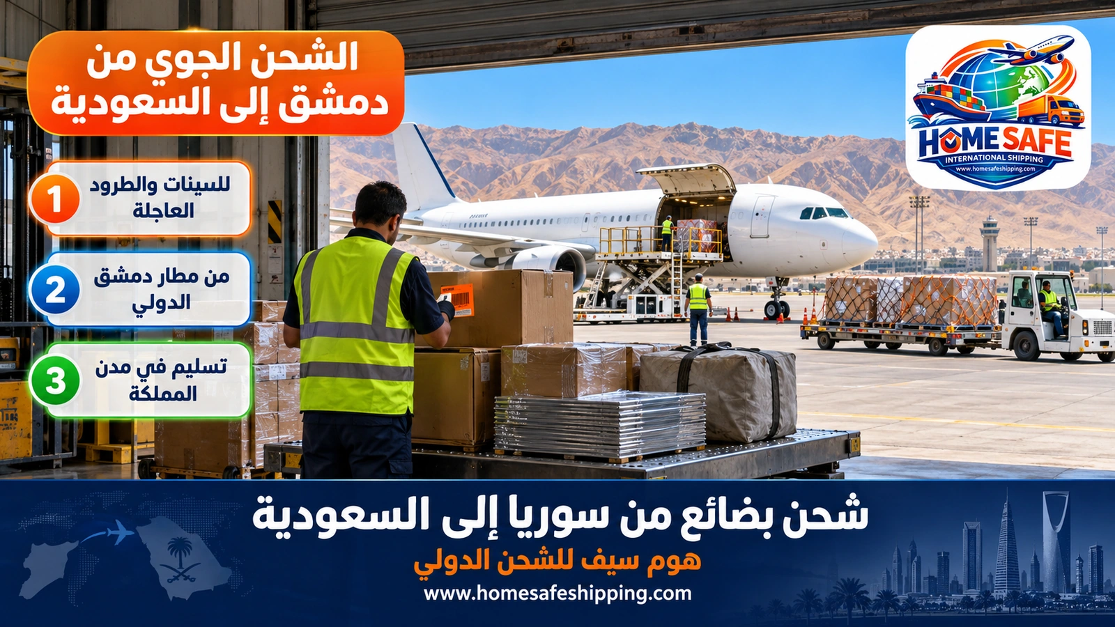 الشحن الجوي من دمشق إلى السعودية