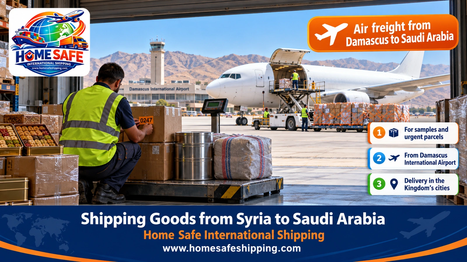 Air freight from Damascus to Saudi Arabia