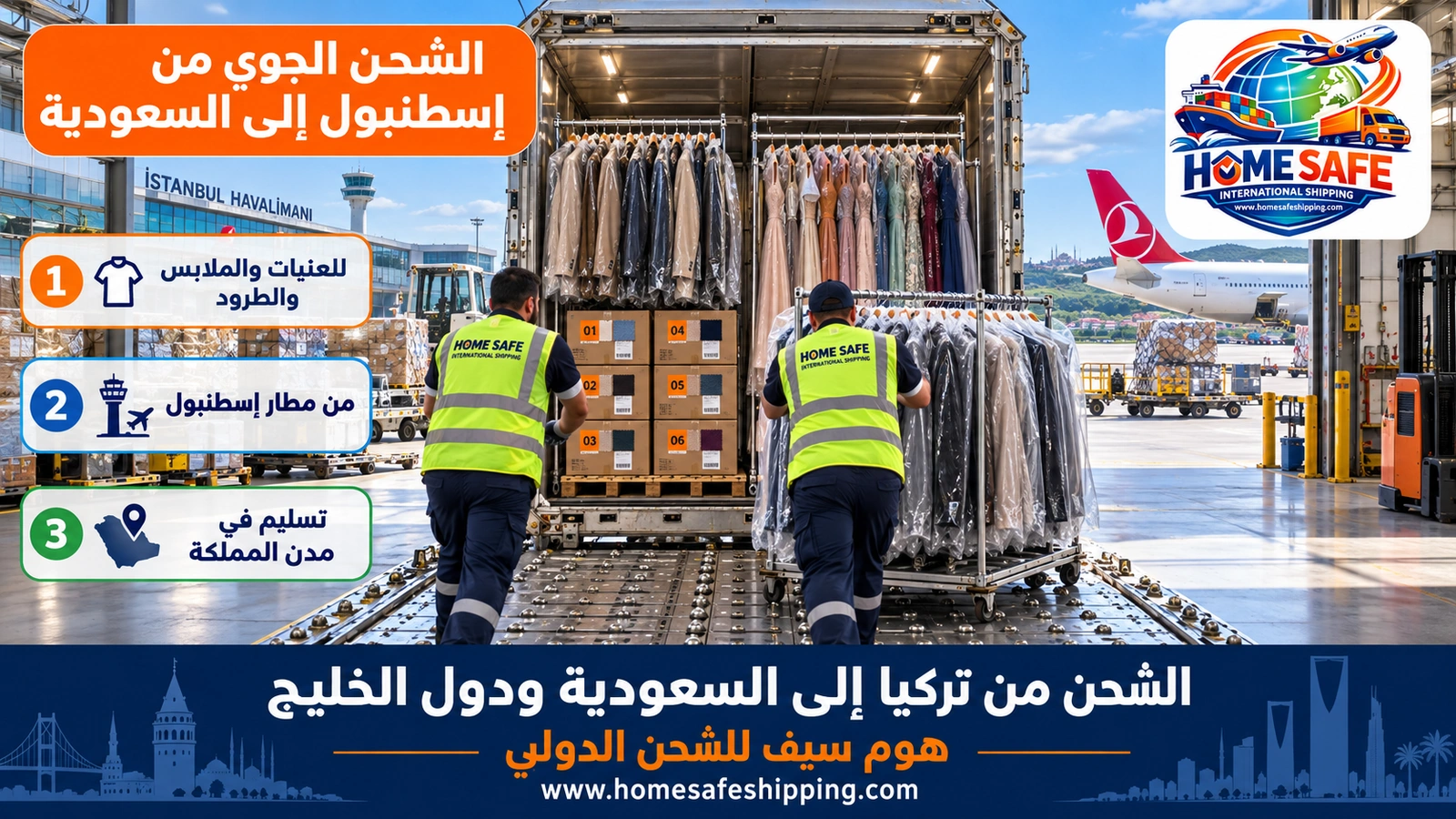 الشحن الجوي من إسطنبول إلى السعودية